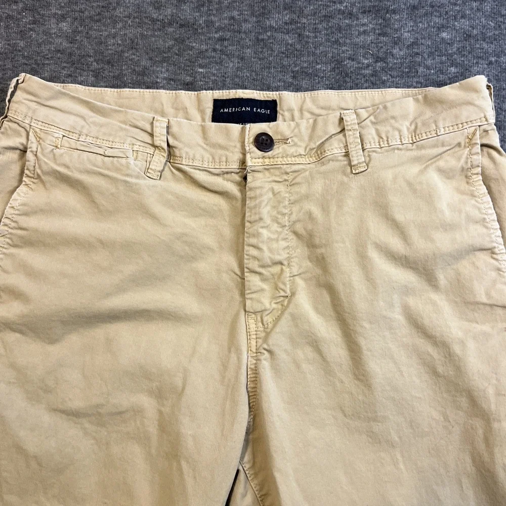 American Eagle Next Level‎ Flex Slim Straight Pants 32x34 Tan Cotton Blend Mens